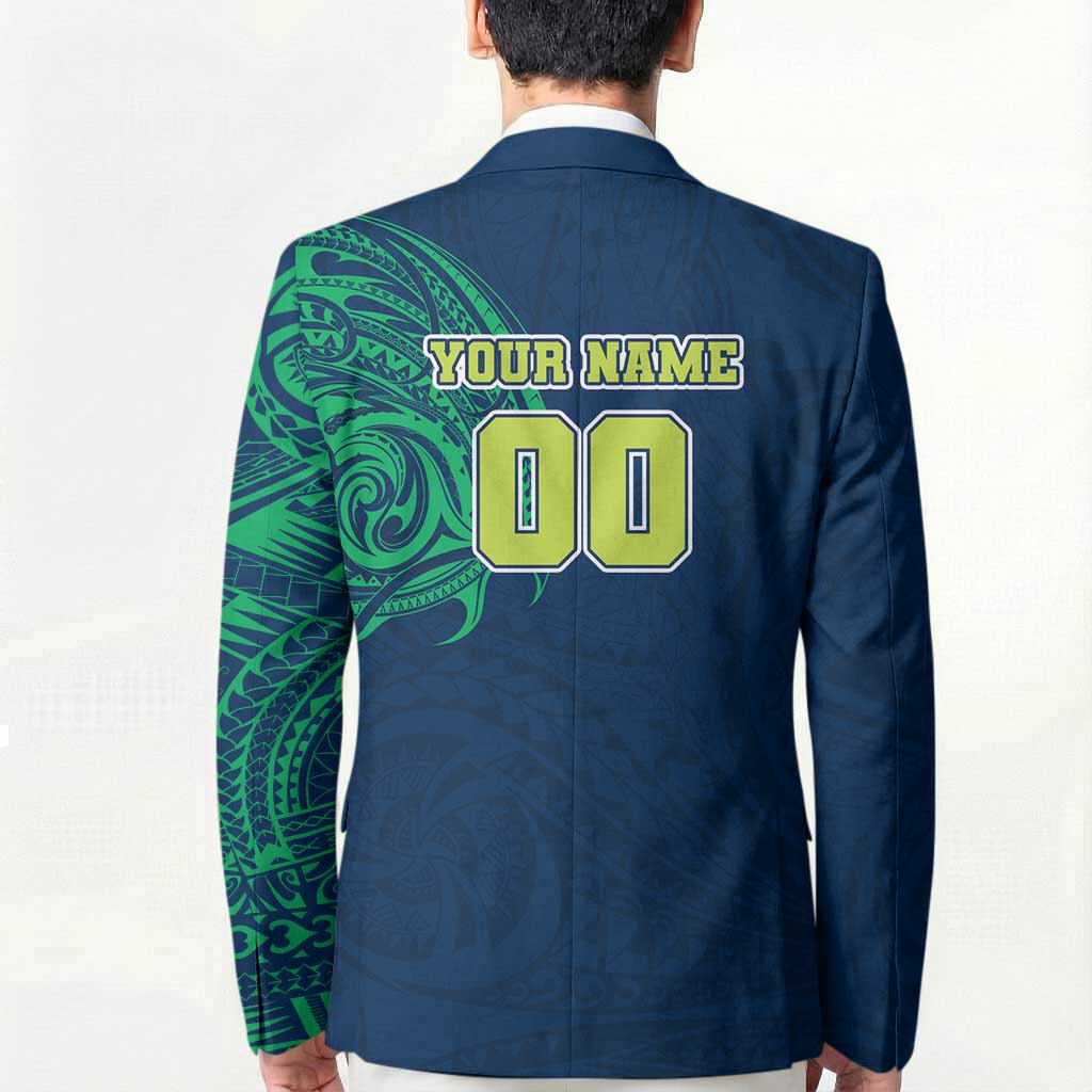 Personalized Canberra Raiders Blazer Polynesian Tribal Chest and Sleeve Tattoo