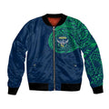Personalized Canberra Raiders Bomber Jacket Polynesian Tribal Chest and Sleeve Tattoo