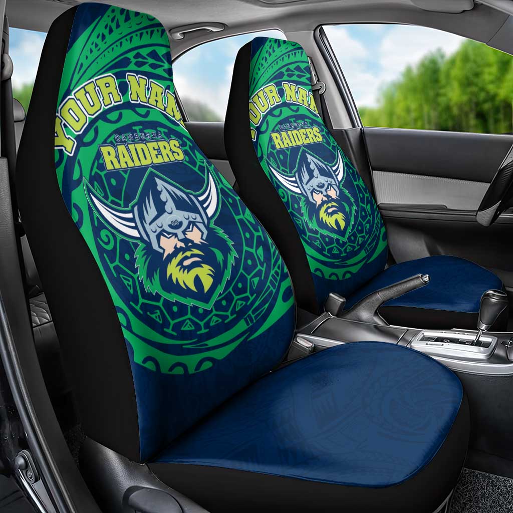 Personalized Canberra Raiders Car Seat Cover Polynesian Tribal Chest and Sleeve Tattoo