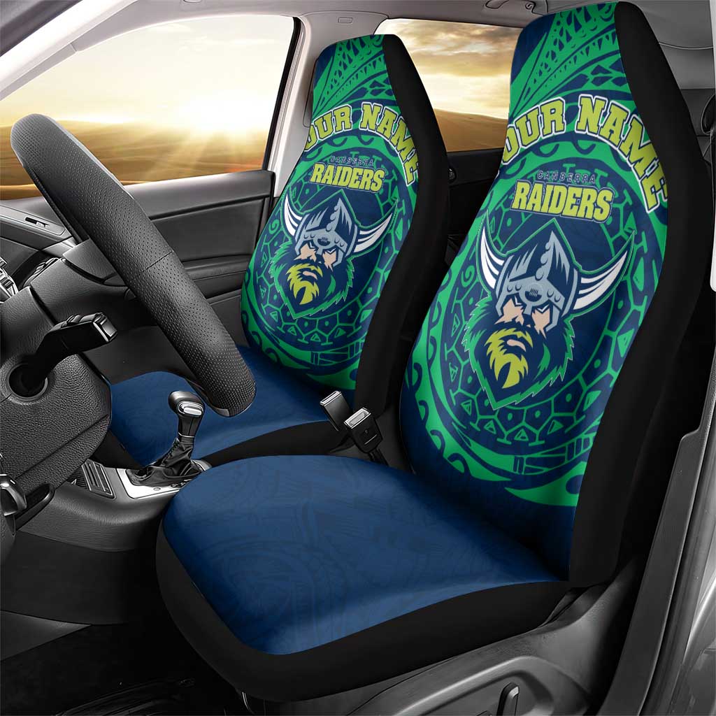 Personalized Canberra Raiders Car Seat Cover Polynesian Tribal Chest and Sleeve Tattoo