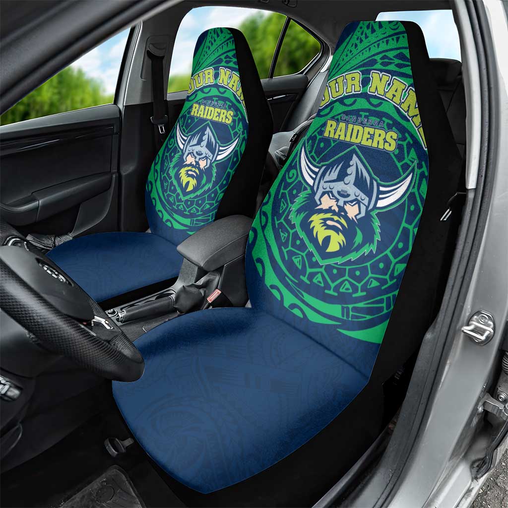 Personalized Canberra Raiders Car Seat Cover Polynesian Tribal Chest and Sleeve Tattoo