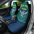 Personalized Canberra Raiders Car Seat Cover Polynesian Tribal Chest and Sleeve Tattoo