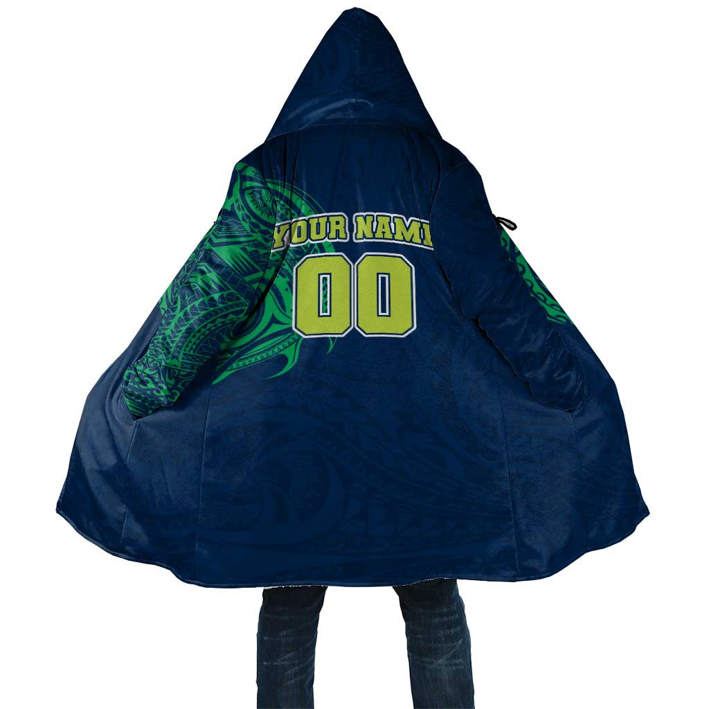 Personalized Canberra Raiders Cloak Polynesian Tribal Chest and Sleeve Tattoo