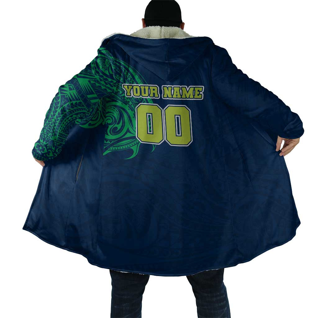 Personalized Canberra Raiders Cloak Polynesian Tribal Chest and Sleeve Tattoo