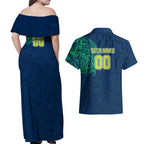 Personalized Canberra Raiders Couples Matching Off Shoulder Maxi Dress and Hawaiian Shirt Polynesian Tribal Chest and Sleeve Tattoo