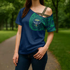 Personalized Canberra Raiders Cross Shoulder Shirt Polynesian Tribal Chest and Sleeve Tattoo