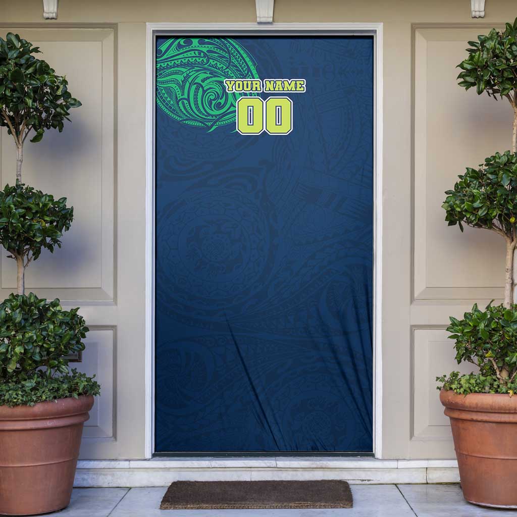 Personalized Canberra Raiders Door Cover Polynesian Tribal Chest and Sleeve Tattoo