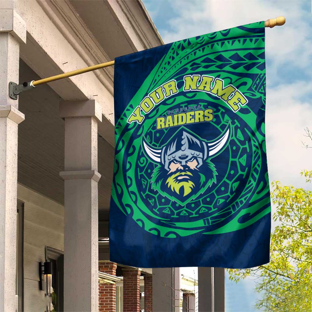 Personalized Canberra Raiders Garden Flag Polynesian Tribal Chest and Sleeve Tattoo