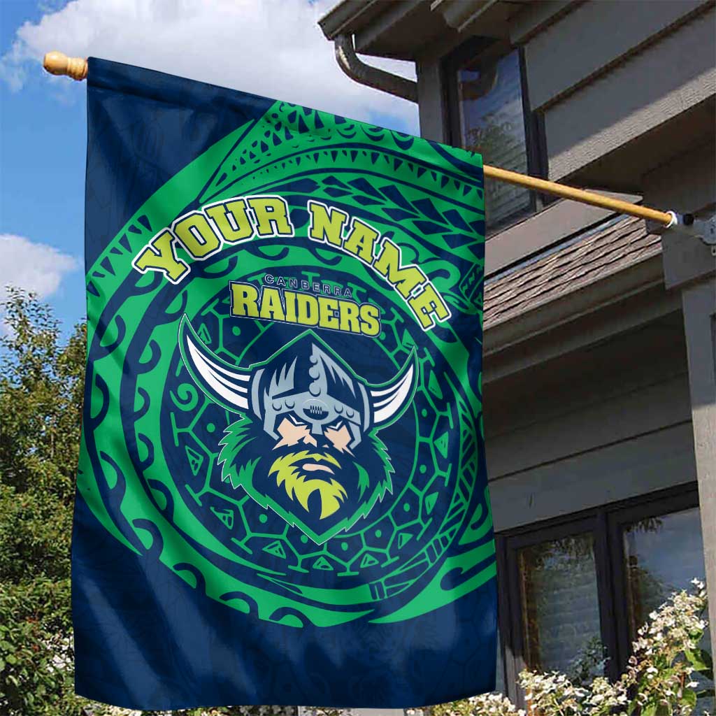 Personalized Canberra Raiders Garden Flag Polynesian Tribal Chest and Sleeve Tattoo
