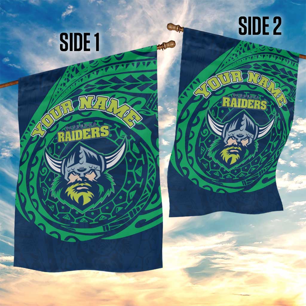 Personalized Canberra Raiders Garden Flag Polynesian Tribal Chest and Sleeve Tattoo