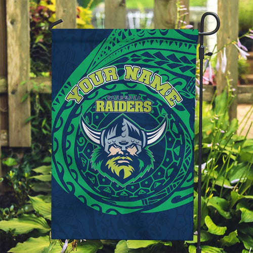 Personalized Canberra Raiders Garden Flag Polynesian Tribal Chest and Sleeve Tattoo