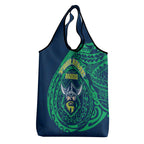 Personalized Canberra Raiders Grocery Bag Polynesian Tribal Chest and Sleeve Tattoo
