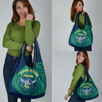 Personalized Canberra Raiders Grocery Bag Polynesian Tribal Chest and Sleeve Tattoo
