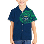 Personalized Canberra Raiders Hawaiian Shirt Polynesian Tribal Chest and Sleeve Tattoo