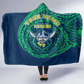 Personalized Canberra Raiders Hooded Blanket Polynesian Tribal Chest and Sleeve Tattoo