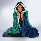 Personalized Canberra Raiders Hooded Blanket Polynesian Tribal Chest and Sleeve Tattoo