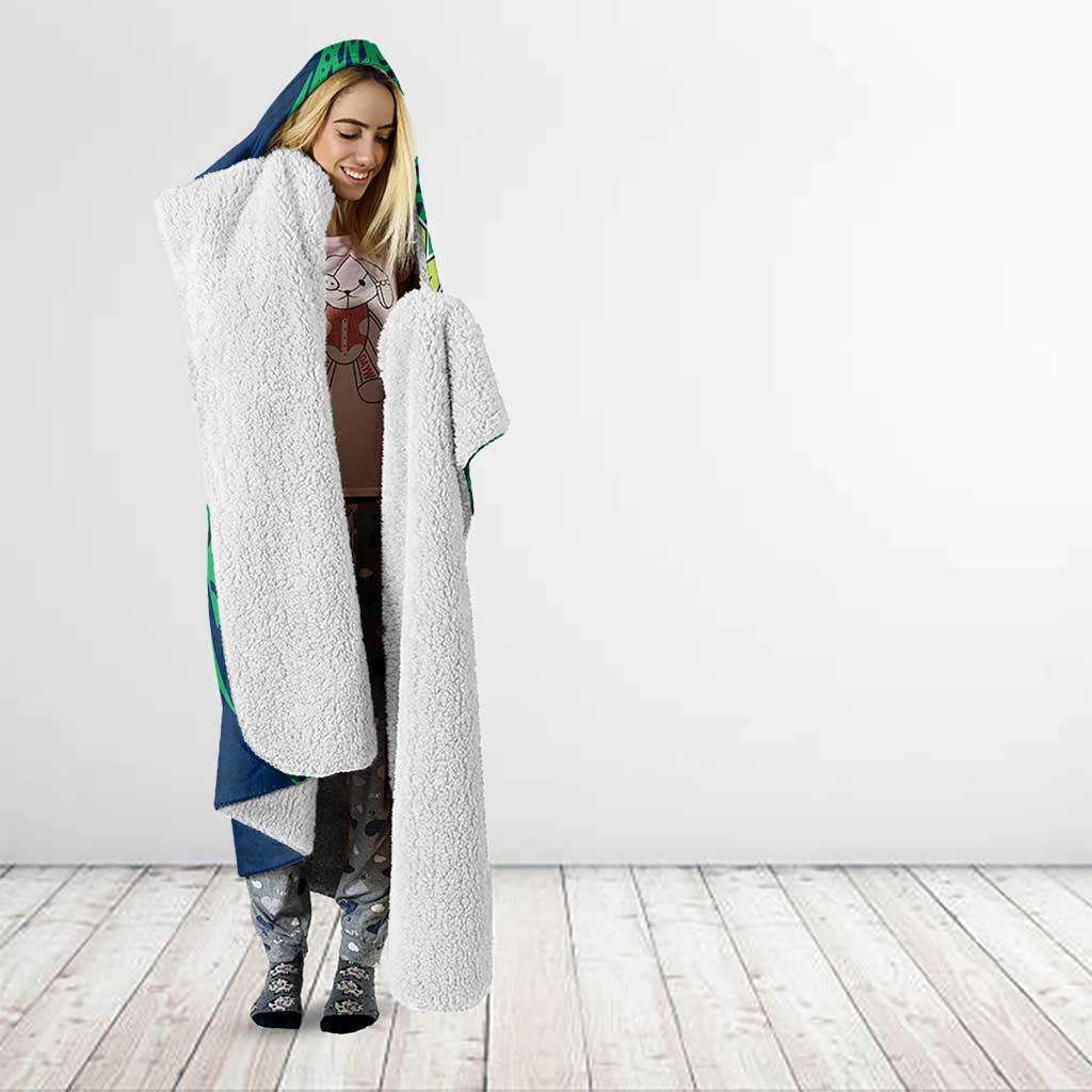Personalized Canberra Raiders Hooded Blanket Polynesian Tribal Chest and Sleeve Tattoo