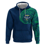 Personalized Canberra Raiders Hoodie Polynesian Tribal Chest and Sleeve Tattoo