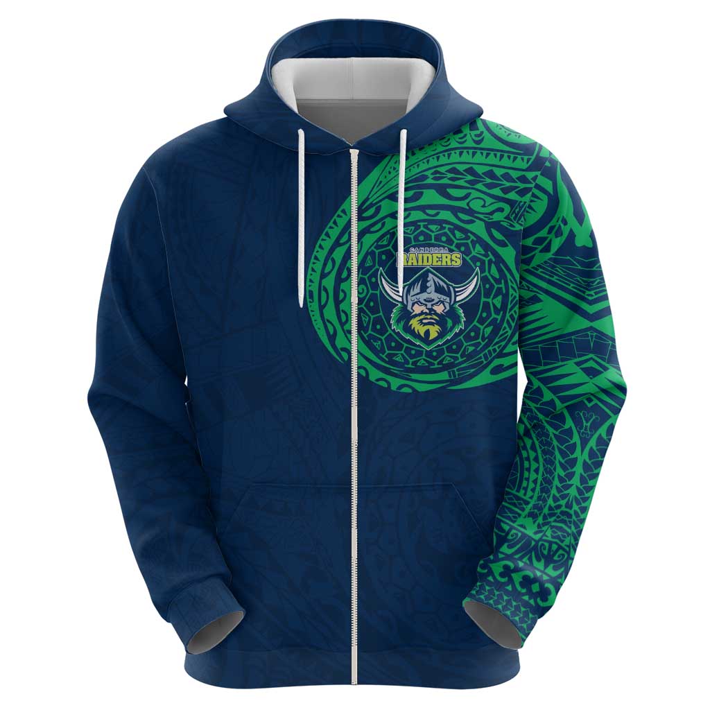 Personalized Canberra Raiders Hoodie Polynesian Tribal Chest and Sleeve Tattoo