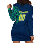 Personalized Canberra Raiders Hoodie Dress Polynesian Tribal Chest and Sleeve Tattoo
