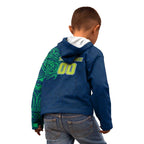 Personalized Canberra Raiders Kid Hoodie Polynesian Tribal Chest and Sleeve Tattoo