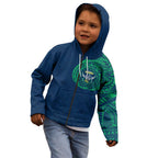 Personalized Canberra Raiders Kid Hoodie Polynesian Tribal Chest and Sleeve Tattoo