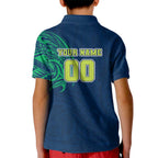 Personalized Canberra Raiders Kid Polo Shirt Polynesian Tribal Chest and Sleeve Tattoo