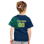 Personalized Canberra Raiders Kid T Shirt Polynesian Tribal Chest and Sleeve Tattoo