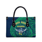 Personalized Canberra Raiders Leather Bag Polynesian Tribal Chest and Sleeve Tattoo