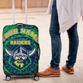 Personalized Canberra Raiders Luggage Cover Polynesian Tribal Chest and Sleeve Tattoo