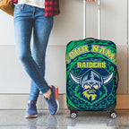 Personalized Canberra Raiders Luggage Cover Polynesian Tribal Chest and Sleeve Tattoo