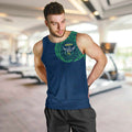 Personalized Canberra Raiders Men Tank Top Polynesian Tribal Chest and Sleeve Tattoo