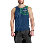 Personalized Canberra Raiders Men Tank Top Polynesian Tribal Chest and Sleeve Tattoo