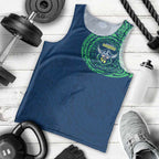 Personalized Canberra Raiders Men Tank Top Polynesian Tribal Chest and Sleeve Tattoo