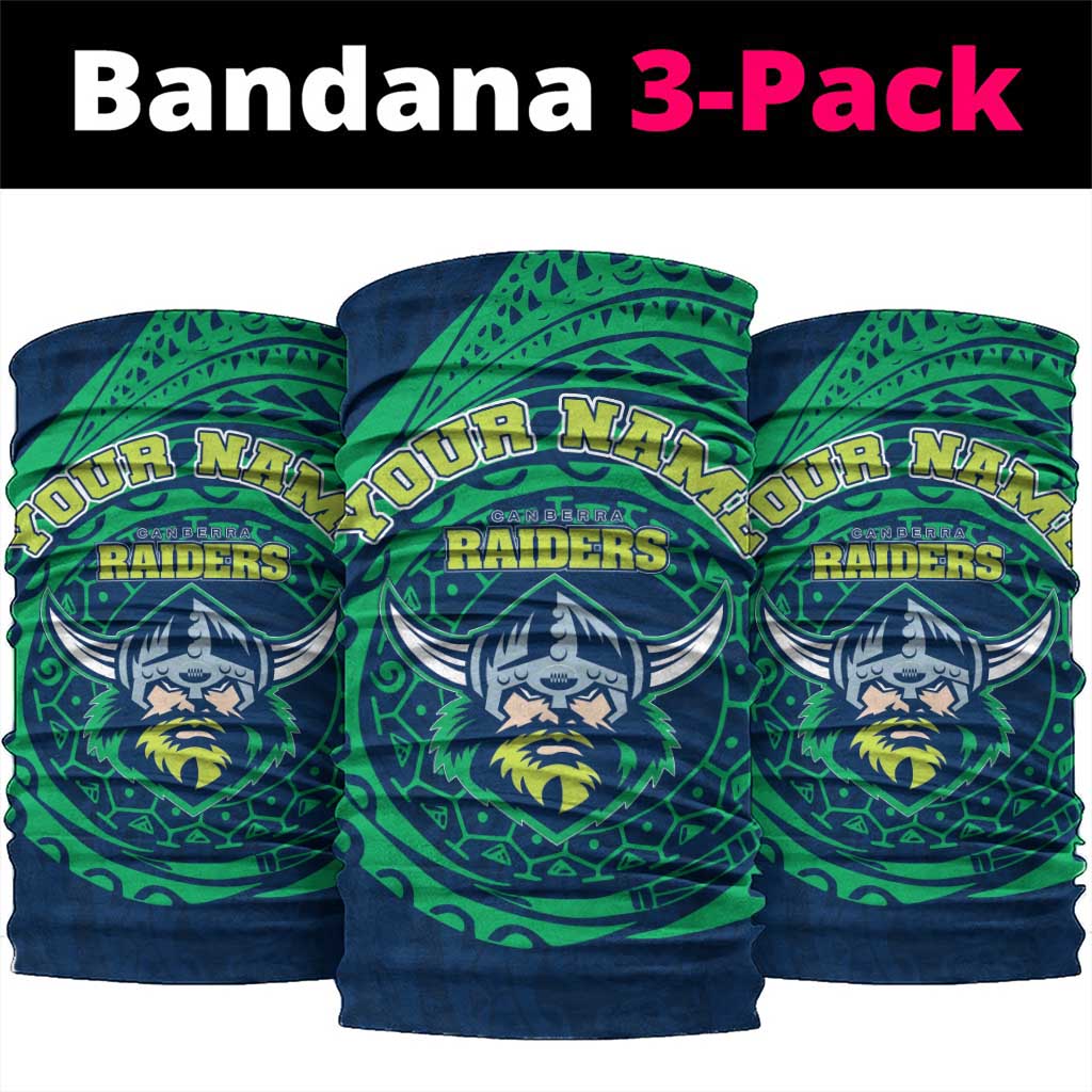 Personalized Canberra Raiders Neck Gaiter Polynesian Tribal Chest and Sleeve Tattoo