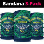 Personalized Canberra Raiders Neck Gaiter Polynesian Tribal Chest and Sleeve Tattoo