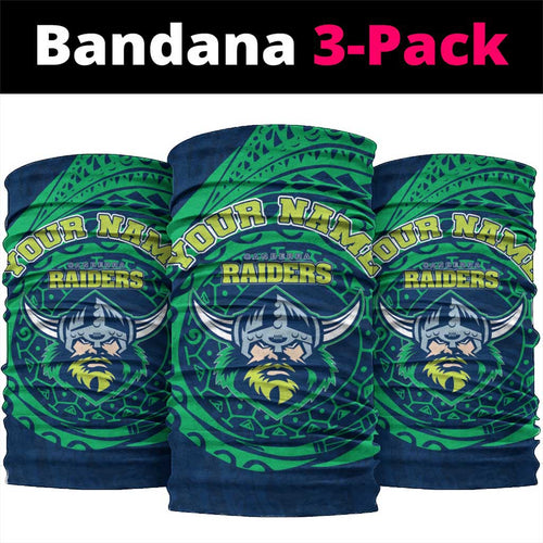 Personalized Canberra Raiders Neck Gaiter Polynesian Tribal Chest and Sleeve Tattoo