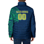 Personalized Canberra Raiders Padded Jacket Polynesian Tribal Chest and Sleeve Tattoo