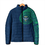 Personalized Canberra Raiders Padded Jacket Polynesian Tribal Chest and Sleeve Tattoo