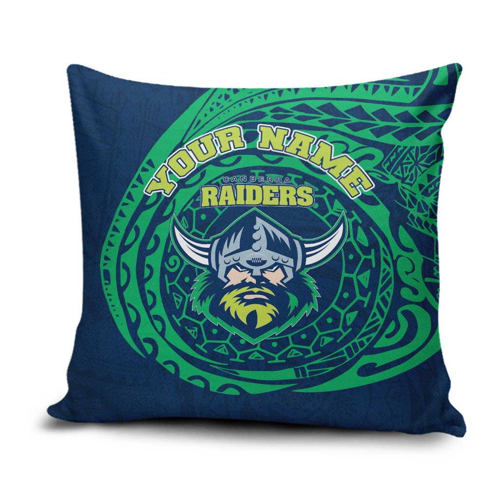 Personalized Canberra Raiders Pillow Cover Polynesian Tribal Chest and Sleeve Tattoo