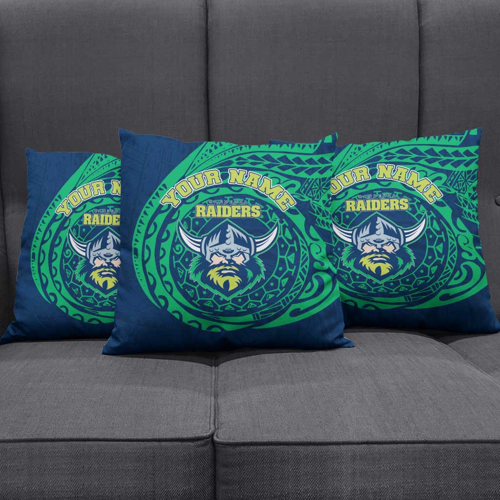 Personalized Canberra Raiders Pillow Cover Polynesian Tribal Chest and Sleeve Tattoo
