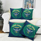 Personalized Canberra Raiders Pillow Cover Polynesian Tribal Chest and Sleeve Tattoo