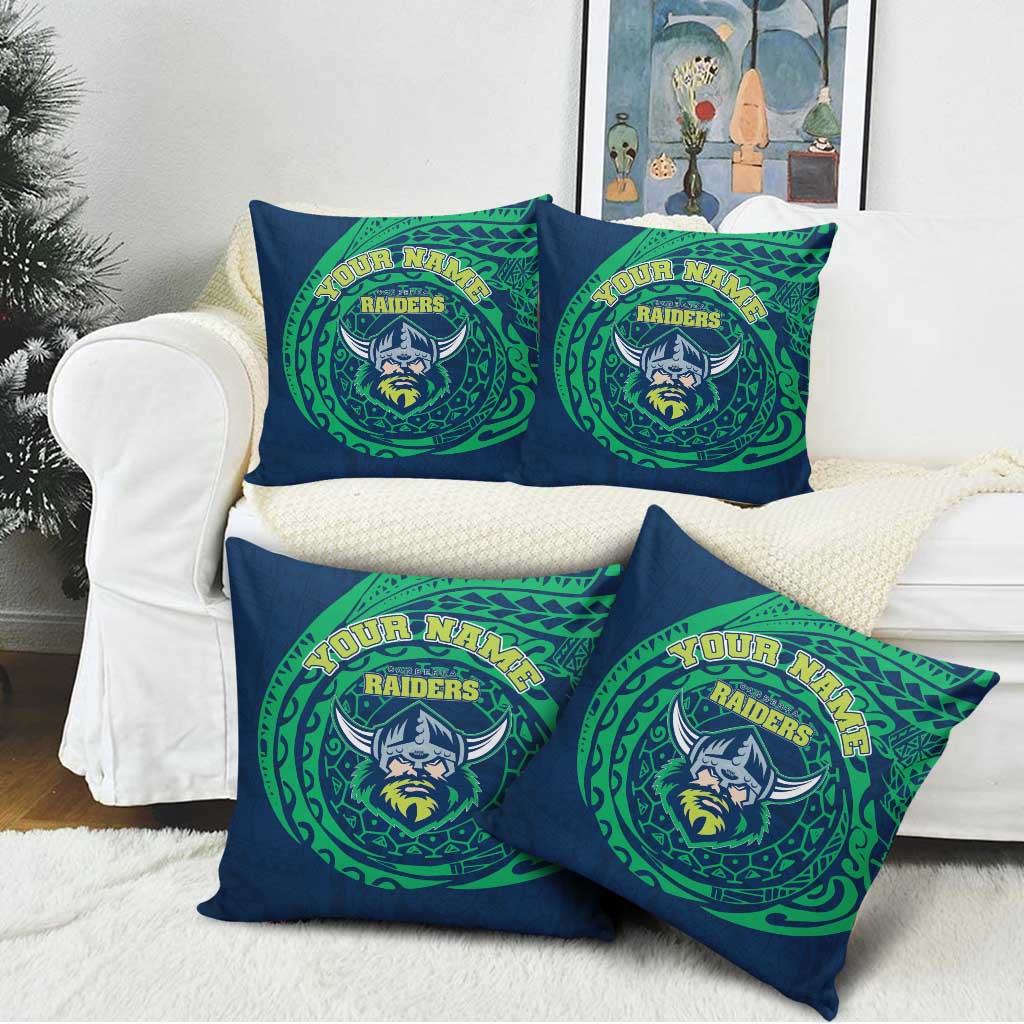 Personalized Canberra Raiders Pillow Cover Polynesian Tribal Chest and Sleeve Tattoo
