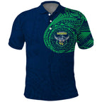 Personalized Canberra Raiders Polo Shirt Polynesian Tribal Chest and Sleeve Tattoo