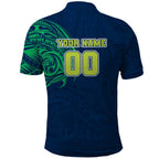 Personalized Canberra Raiders Polo Shirt Polynesian Tribal Chest and Sleeve Tattoo