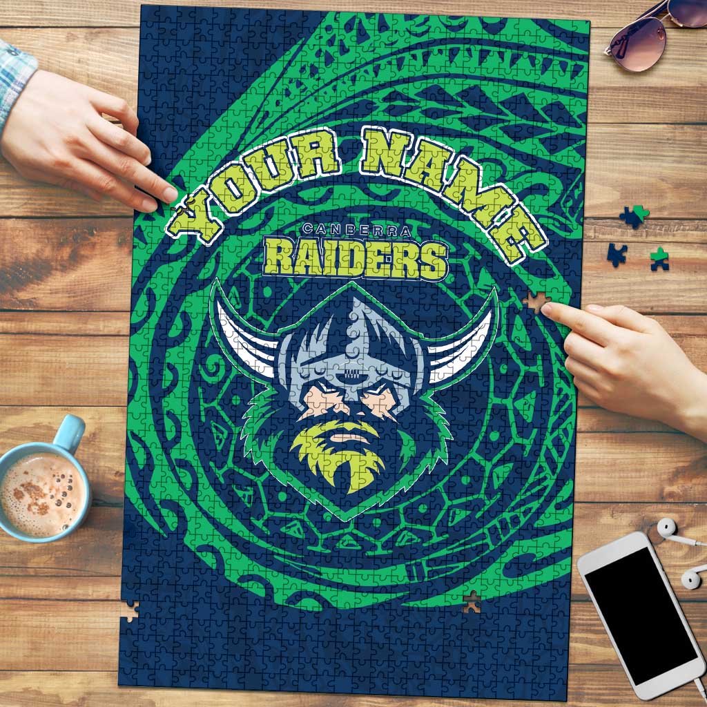 Personalized Canberra Raiders Puzzle Polynesian Tribal Chest and Sleeve Tattoo