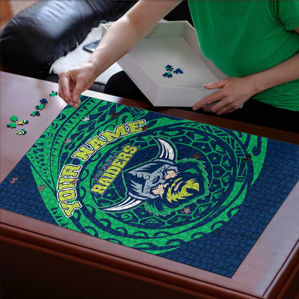 Personalized Canberra Raiders Puzzle Polynesian Tribal Chest and Sleeve Tattoo