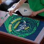 Personalized Canberra Raiders Puzzle Polynesian Tribal Chest and Sleeve Tattoo