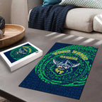 Personalized Canberra Raiders Puzzle Polynesian Tribal Chest and Sleeve Tattoo