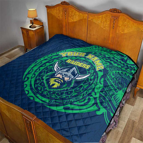Personalized Canberra Raiders Quilt Polynesian Tribal Chest and Sleeve Tattoo